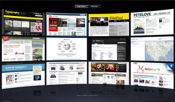 screenshot of Top Sites