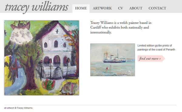 screenshot of homepage on desktop